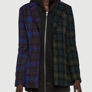 'Calling a Cab' Two-tone Mixmatched Plaid Blazer Jacket
